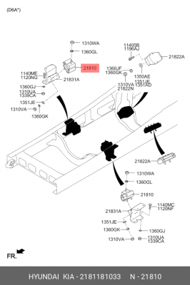 Подушка HYUNDAI HD260,270,450 двигателя передняя левая OE 2181181033 HYUNDAI KIA