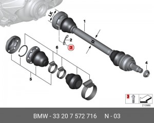 болт с наружным TORX с рифленой головкой!\BMW 3-Series, E30/E36/E90/E91/E92/E93 33 20 7 572 716 BMW