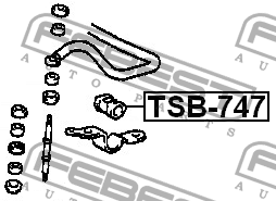 Втулка стабилизатора TOYOTA Spacio (98-01) переднего FEBEST TSB-747 FEBEST