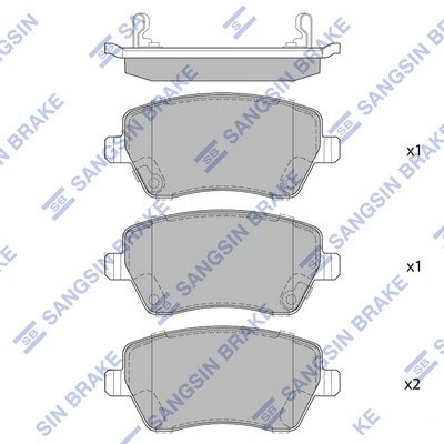 Колодки тормозные дисковые Nissan Micra/Note, Renault Clio/Logan/Duster 1.0-1.6  SP1564 SANGSIN