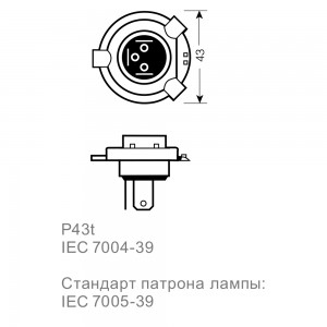 Лампа 24V H4 75/70W P43t Original Pro OEM МАЯК 04430 MAYAK