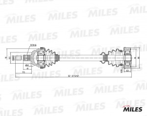 Привод в сборе левый AUDI A3/SKODA OCTAVIA/VW GOLF/BORA 1.9TD 96- (GKN 303161) G GC01004 MILES