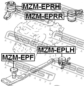 Опора двигателя передняя MAZDA TRIBUTE, FORD ESCAPE 00-05 MZM-EPF MZM-EPF FEBEST