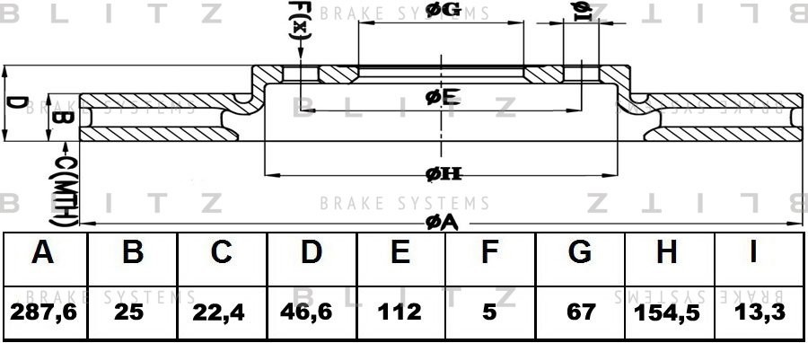 Диск тормозной передний вентилируемый MERCEDES W202/210 95- BS0136 BS0136 BLITZ