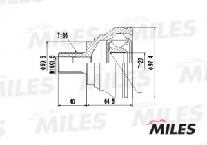 ШРУС наружный AUDI A3/VW G5/G6/PASSAT/TOURAN/TIGUAN/CADDY 1.4-3.2 03- (GKN 30432 GA20024 MILES