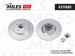 Диск тормозной (серия PRO с антикоррозионным покрытием) CITROEN BERLINGO/C4/PEUG K211685 MILES