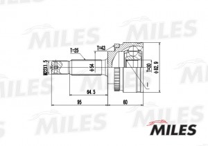 ШРУС наружный MITSUBISHI COLT 1.6 96-05 (с ABS) (GKN 304324) GA20258 GA20258 MILES