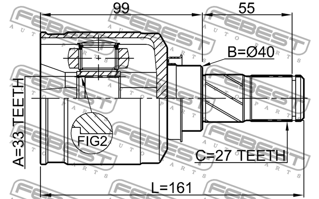 ШРУС 0411-CY34AT 0411-CY34AT FEBEST