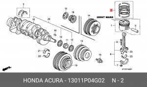 Кольца поршневые,к-т(СТАНДАРТ) HONDA 13011P04G02 HONDA