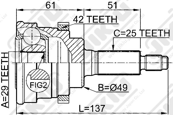 ШРУС JC29006 JC29006 JIKIU