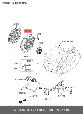 корзина сцепления!\ Hyundai ix35 2.0 13> 413003D000 HYUNDAI