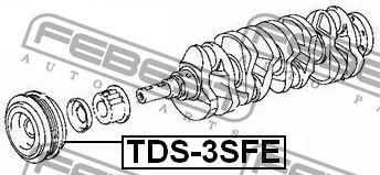 Шкив коленвала TOYOTA CORONA 92-01, MARK II 88-96 TDS-3SFE TDS-3SFE FEBEST