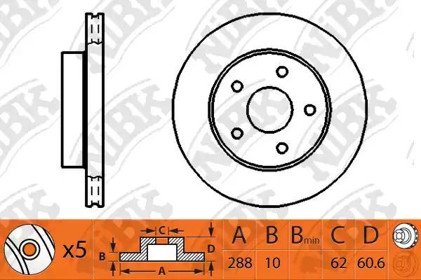 Диск тормозной LEXUS RX 2000-2003 RN1251 RN1251 NIBK