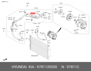 Колпачок HYUNDAI Accent (11-),Sonata (04-) трубки кондиционера OE 9781139200 HYUNDAI KIA