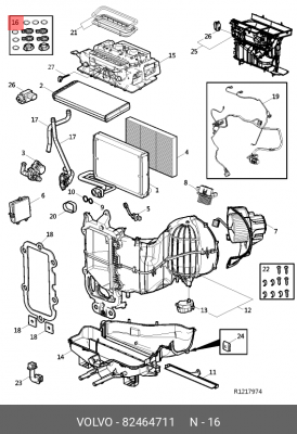набор креплений! отопителя\VOLVO 82464711 VOLVO