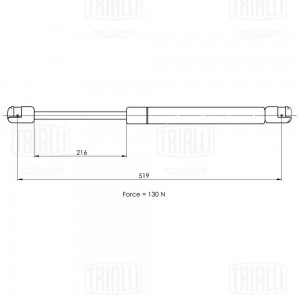 Упор газовый (амортизатор) Renault Megane II (02-) универс. (стекла крышки багаж GS0915 TRIALLI