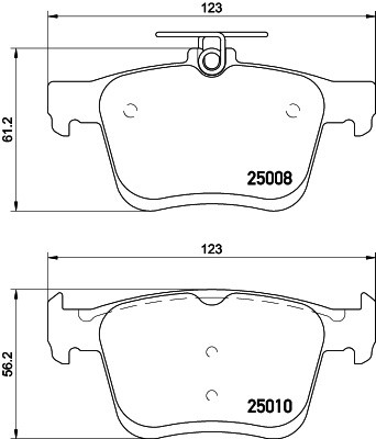 Колодки тормозные VW Golf 7 AUDI A3 (12-),TT (14-) задние (4шт.) TEXTAR 2500803 TEXTAR