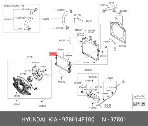 Осушитель кондиционера HYUNDAI Porter 2 OE 978014F100 HYUNDAI KIA