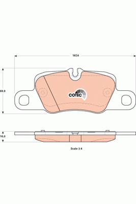 Колодки задние PORSCHE PANAMERA 09-, 911 CARRERA (991) 12- GDB1849 GDB1849 TRW