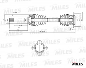 Привод в сборе правый MITSUBISHI PAJERO/L200 2.4-3.5 90- (SKF VKJC7112) GC02077 GC02077 MILES