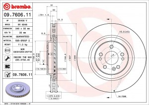 Диск тормозной 09.7606.11 09.7606.11 BREMBO