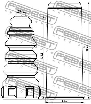 Пыльник заднего амортизатора с отбойником комплект VOLKSWAGEN PASSAT 2011-2018 V VWSHB-TOURIIR-KIT FEBEST