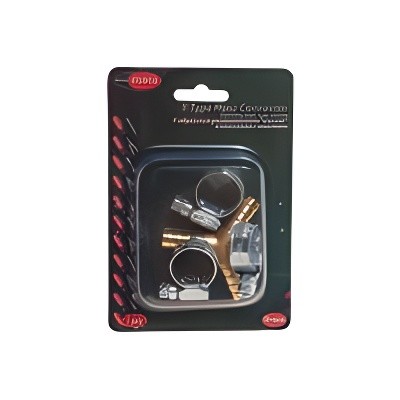 Переходник для компрессора 8мм Y-образный "елочка"с хомутами в блистере ROCKFORC RFE10252 ROCK FORCE