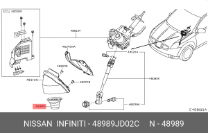 ПЫЛЬНИК РУЛЕВОГО ВАЛА/SEAL-LOWER COVE 48989-JD02C 48989-JD02C NISSAN