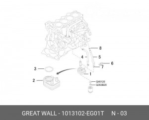 Кольцо уплотнительное GREAT WALL Hover H6 радиатора масляного OE 1013102EG01T GREAT WALL