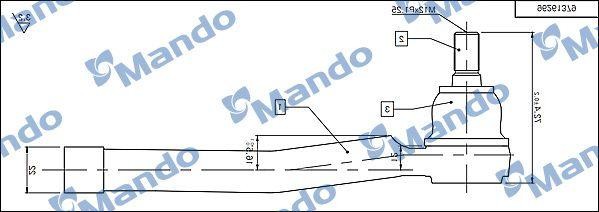 Наконечник рулевой тяги CHEVROLET Rezzo (00-08) правый MANDO DSA020620 MANDO