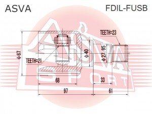 ШРУС ВНУТРЕННИЙ ЛЕВЫЙ 21x40x23  FDILFUSB FDIL-FUSB ASVA