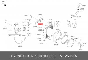 демпфер радиатора!\ Hyundai HD78 253815H000 HYUNDAI