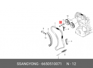 Болт SSANGYONG Actyon (06-),Kyron (05-),Actyon Sport (06-),Rexton (D20/27) звезд 6650510071 SSANG YONG