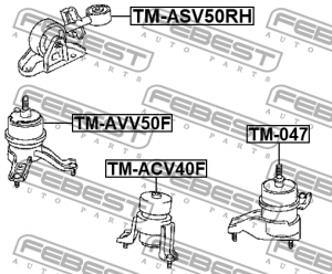 Подушка двигателя правая TOYOTA CAMRY 50 2011-2018 TM-ASV50RH TM-ASV50RH FEBEST