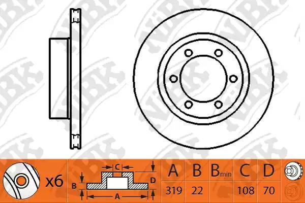 Диск тормозной LAND CRUISER (J90) 3.0-3.4 96- передний RN1128 RN1128 NIBK