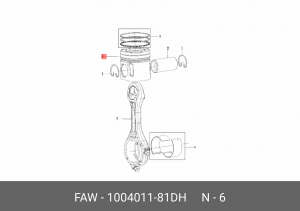 Поршень ДВС 1004011-81DH FAW