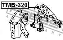 подушка ДВС задняя! МКПП\ Toyota Carina ST191 2.0 3SFE 92-96 TMB-320 FEBEST