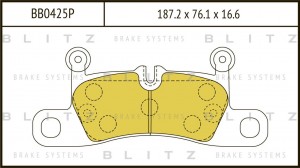 Колодки тормозные дисковые задние VW Touareg 10-PORSCHE Cayenne 10- BB0425P BB0425P BLITZ
