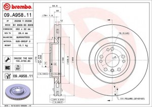 Диск тормозной 09.A958.11 09.A958.11 BREMBO