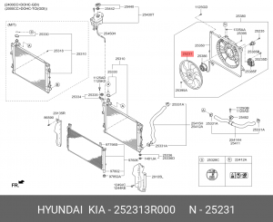 КРЫЛЬЧАТКА ВЕНТИЛЯТОРА РАДИАТОРА / FAN-C 252313R000 HYUNDAI