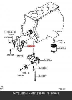 НАТЯЖИТЕЛЬ ЦЕПИ ПРИВОДА МАСЛЯНОГО НАСОСА MN183898 MN183898 MITSUBISHI