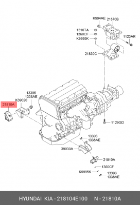 Подушка KIA Bongo 3 (06-) двигателя передняя OE 218104E100 HYUNDAI KIA