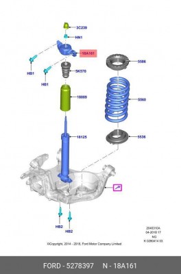 опора амортизатора задней подвески!\ Ford Mondeo 14> 5 278 397 FORD