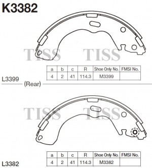 Колодки торм. барабанные Mazda 626, Premacy 99-, Ford Maverick 01- K3382 K3382 MK KASHIYAMA