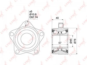 Подшипник ступицы передний подходит для FORD Transit 2.2D-3.2D 06-14 WB-1007 WB-1007 LYNXAUTO
