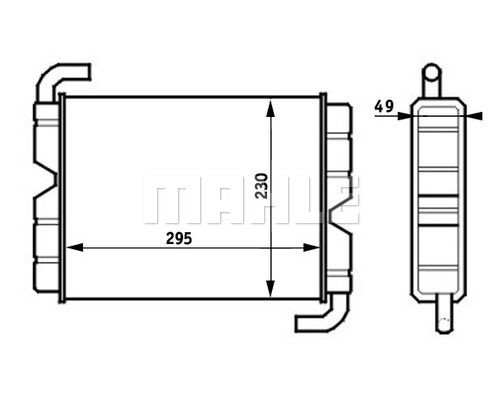 Радиатор отопителя SC 2-3 серия (295*230*49) AH 45 000S MAHLE KNECHT