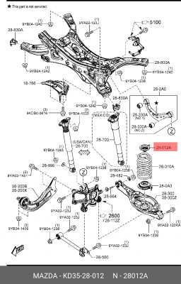 Опора MAZDA CX 5 (12-) пружины подвески задней верхняя ОЕ KD35-28-012 MAZDA