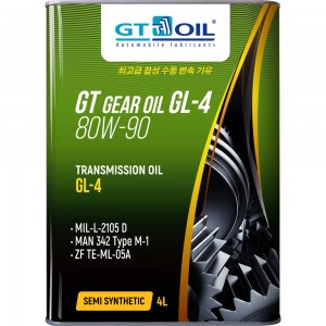 Масло трансмиссионное GT GEAR OIL GL-4 80W90 4л GT OIL 8809059407769 GT OIL