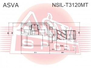 ШРУС ВНУТРЕННИЙ ЛЕВЫЙ 33X39X29 NSILT3120MT NSIL-T3120MT ASVA