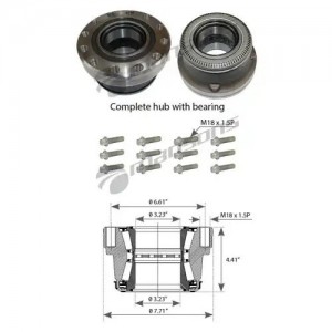 Ступица колеса в сборе [ступица + 12 болтов M18x1.5P] 600.143 MANSONS